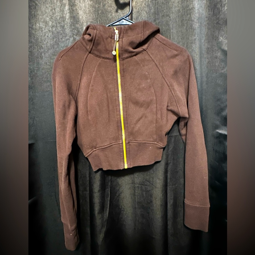 Lululemon cropped brown zip up hoodie